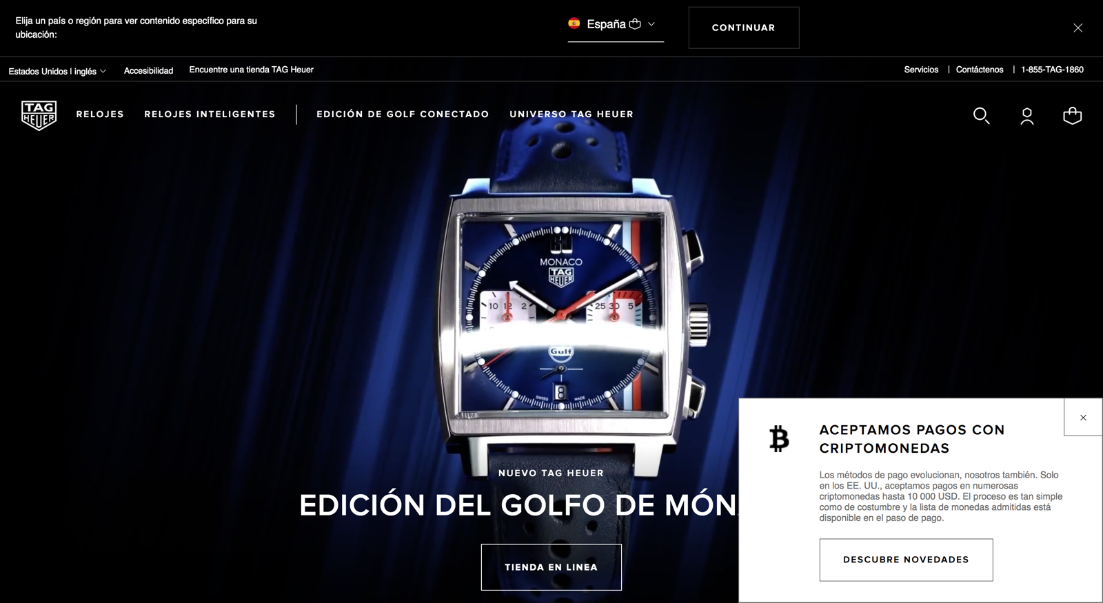 TAG Heuer introduce el pago online con criptomoneda