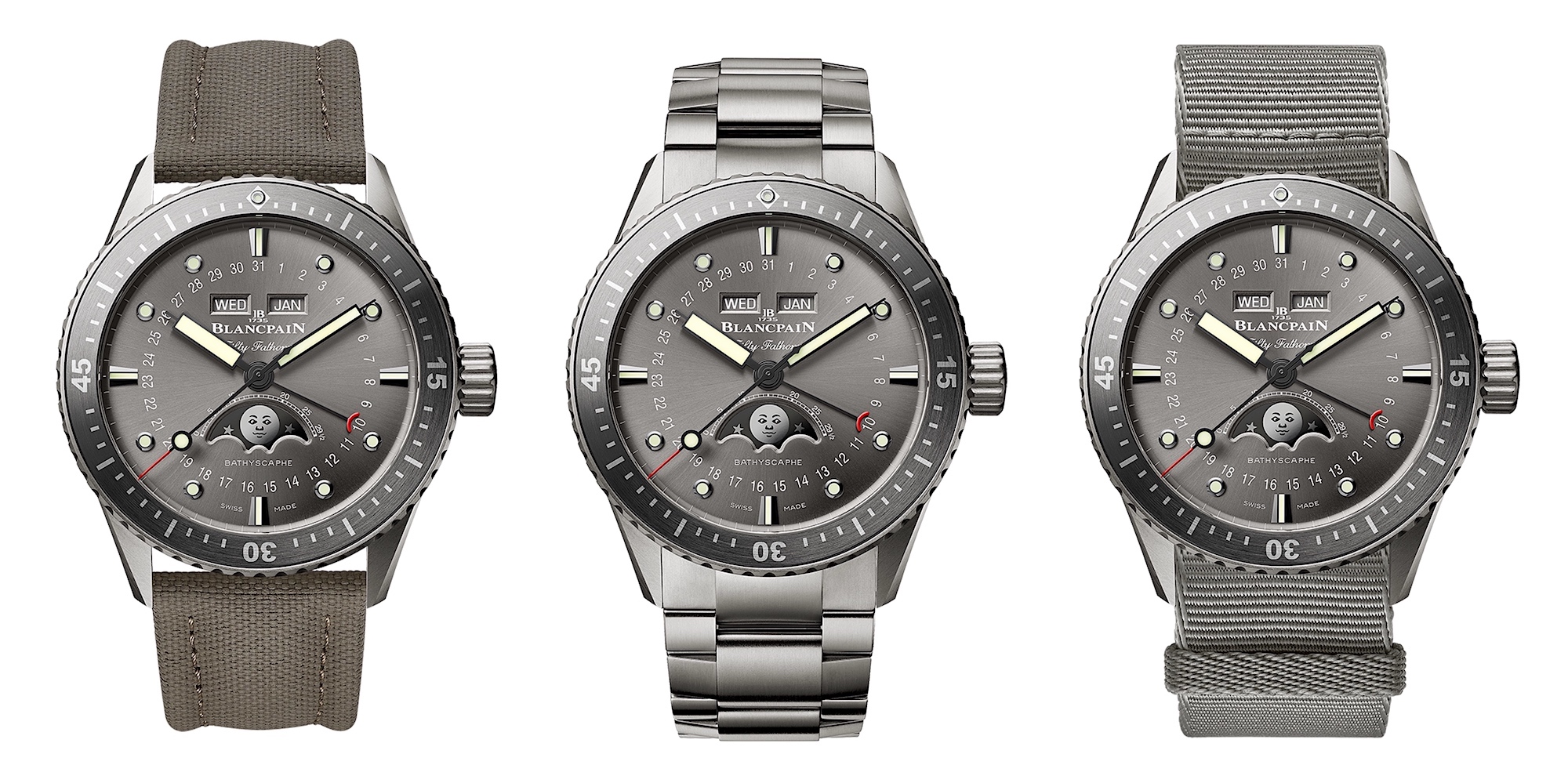 Blancpain Fifty Fathoms Bathyscaphe Quantième Complet - titanium trio v2