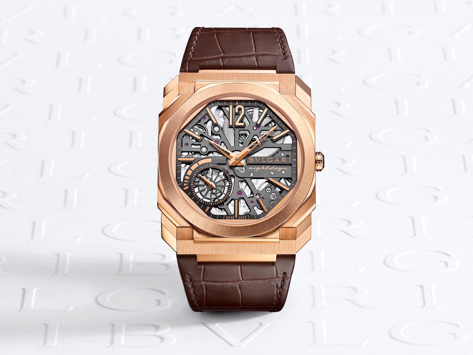 Bvlgari en los Geneva Watch Days 2022 - Octo Finissimo 8 Days logo