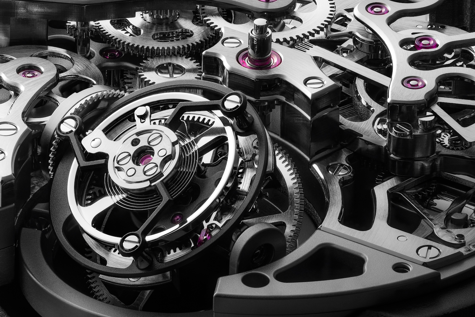 Hublot MP-13 Tourbillon Bi-Axis Retrograde - detalle calibre