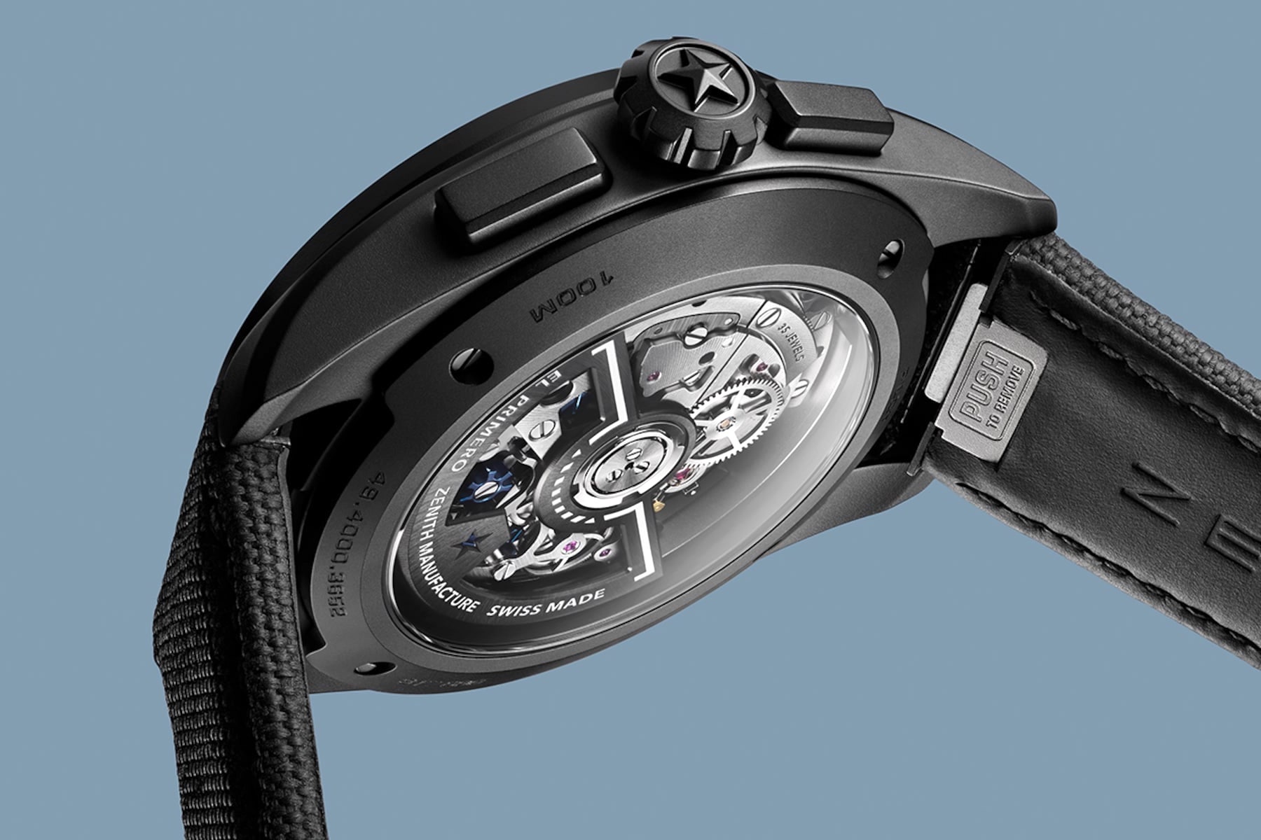 Zenith Pilot Big Date Flyback - caseback