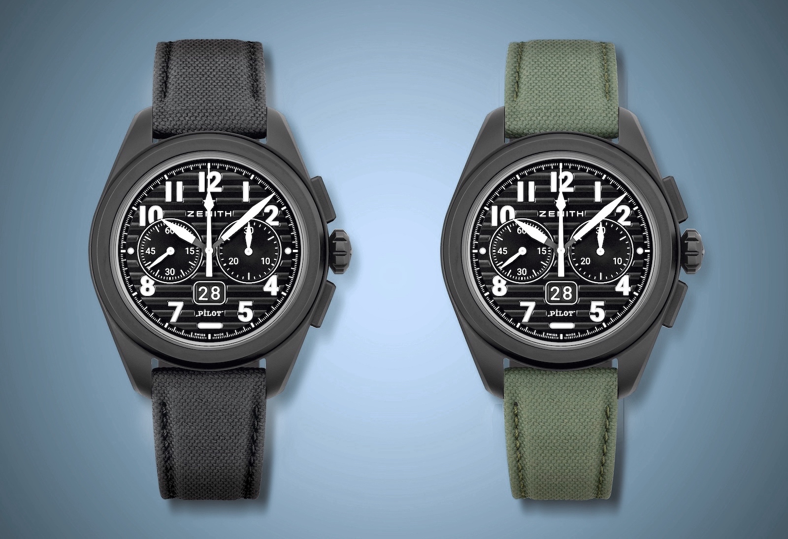 Zenith Pilot Big Date Flyback ceramic - duo
