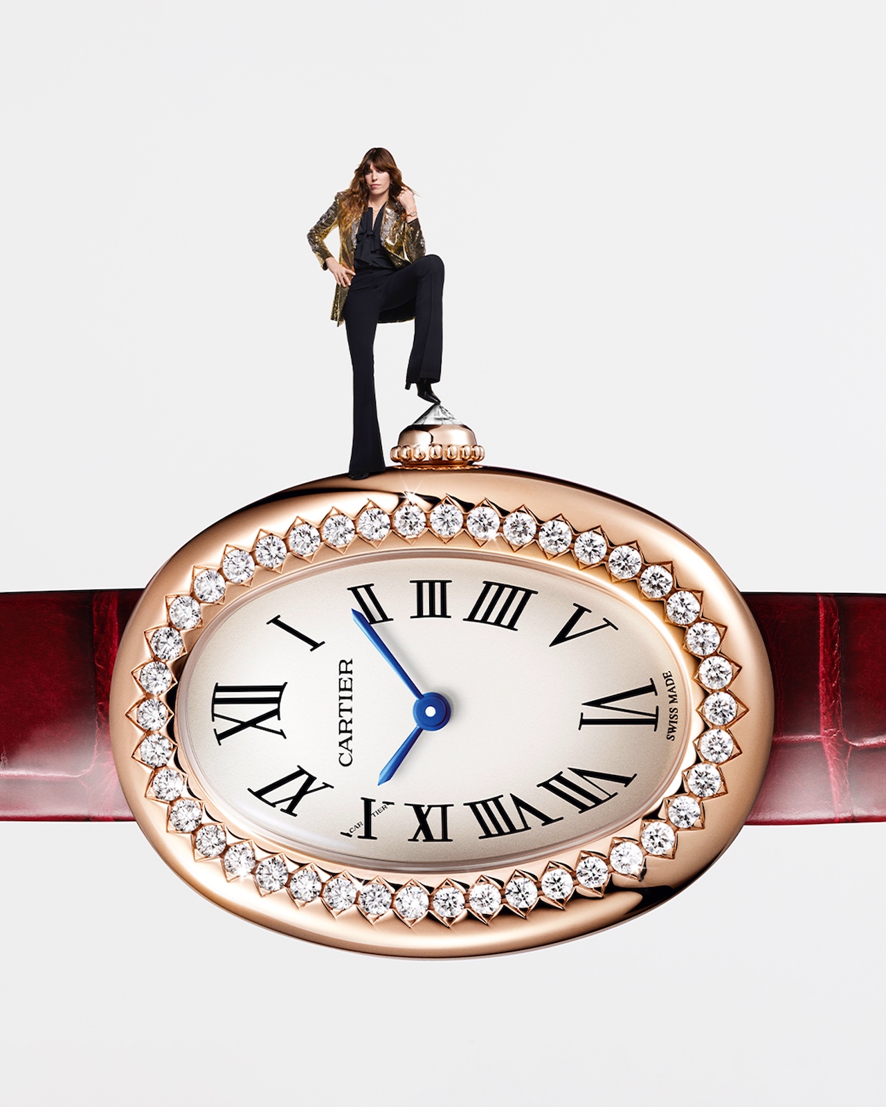 Cartier Baignoire small diamonds - Lou Doillon