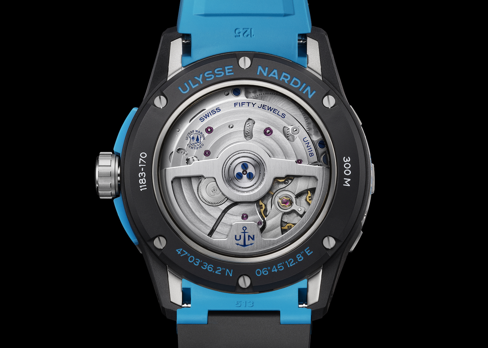 Ulysse Nardin Diver Net Azure - caseback