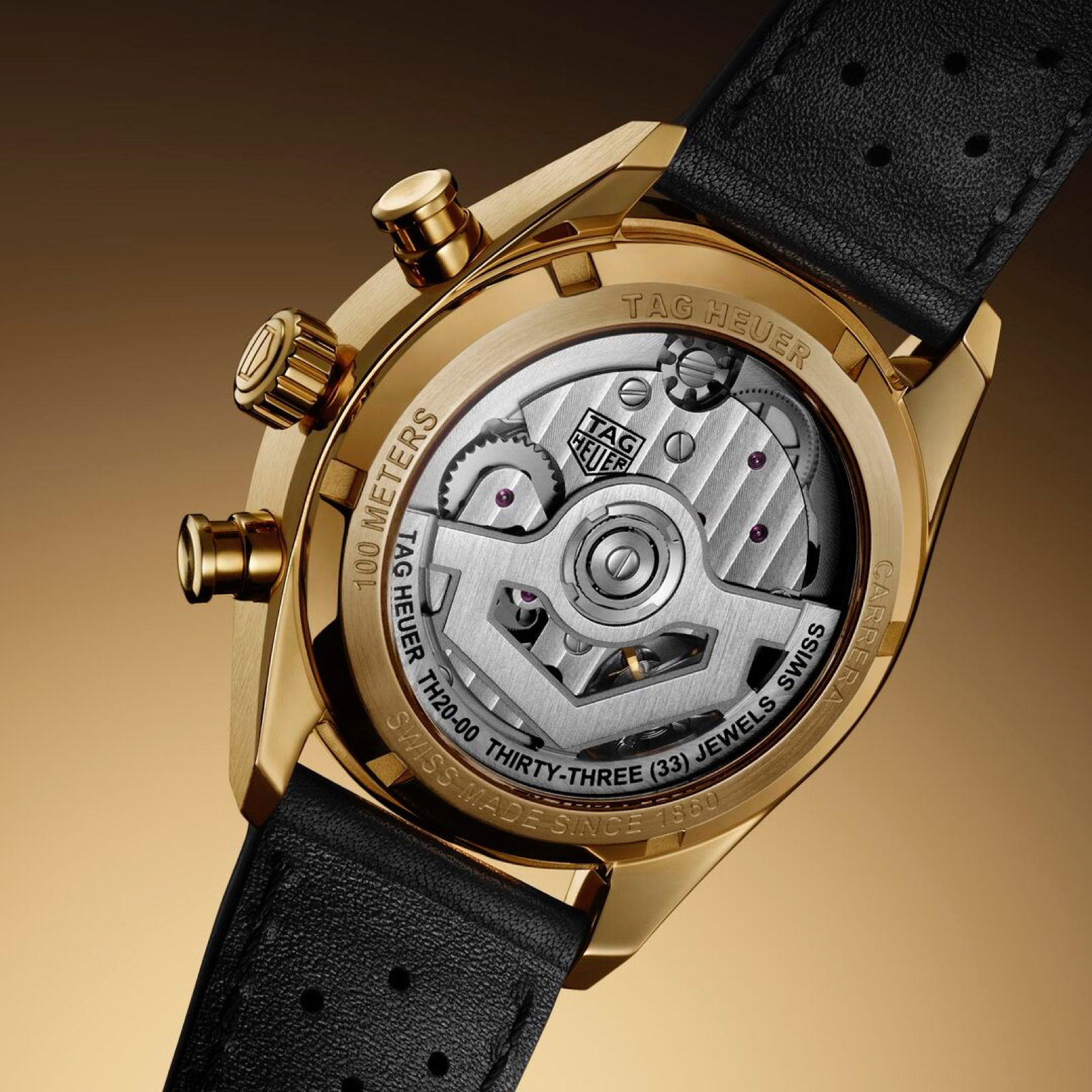 TAG Heuer Carrera Chronograph "Glassbox" en oro amarillo