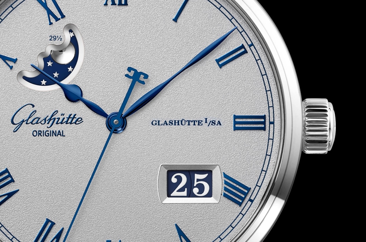 Glashutte Original Senator Excellence - Panorama Date Moon Phase steel. dial
