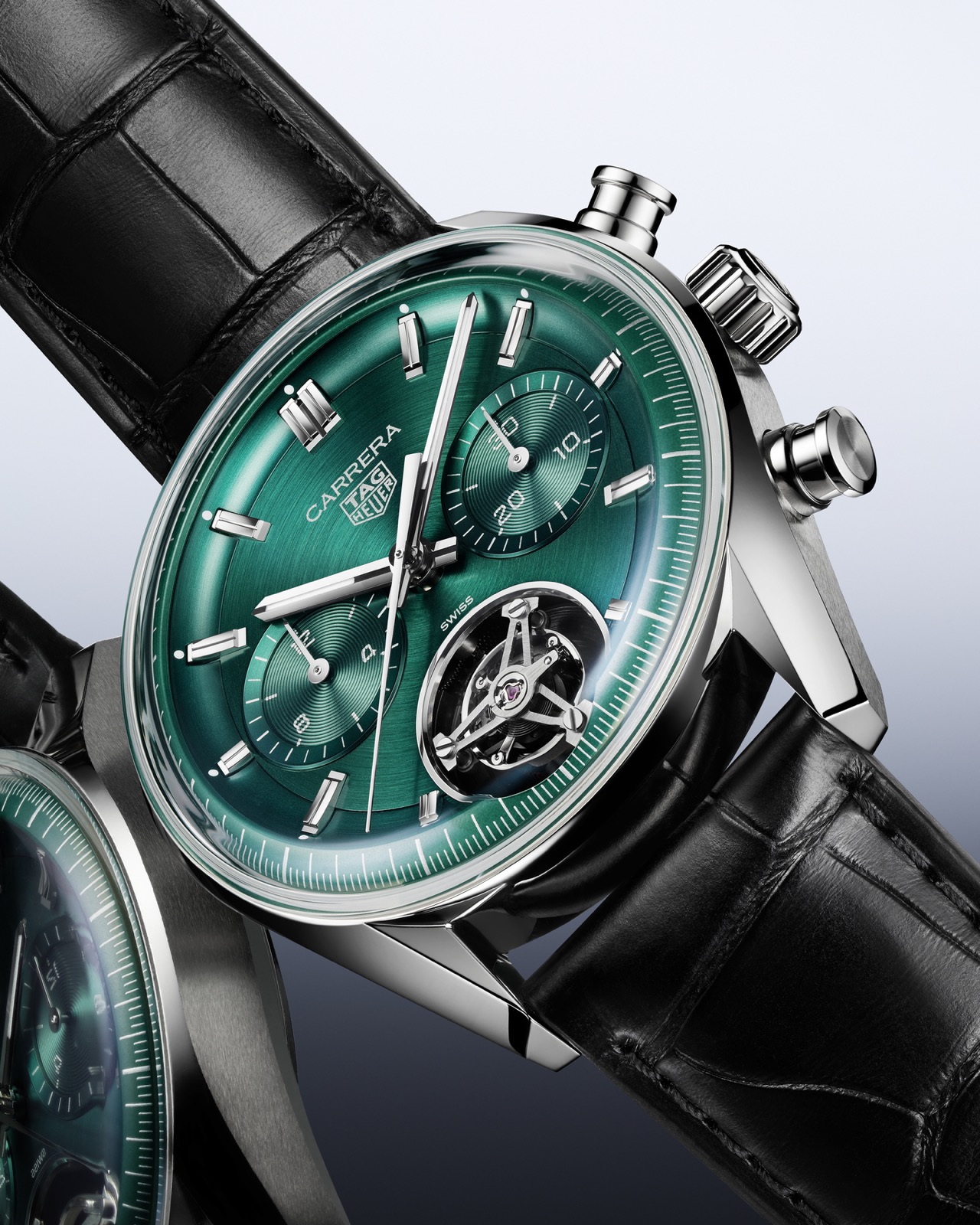 TAG Heuer Carrera Chronograph Tourbillon Glassbox Green