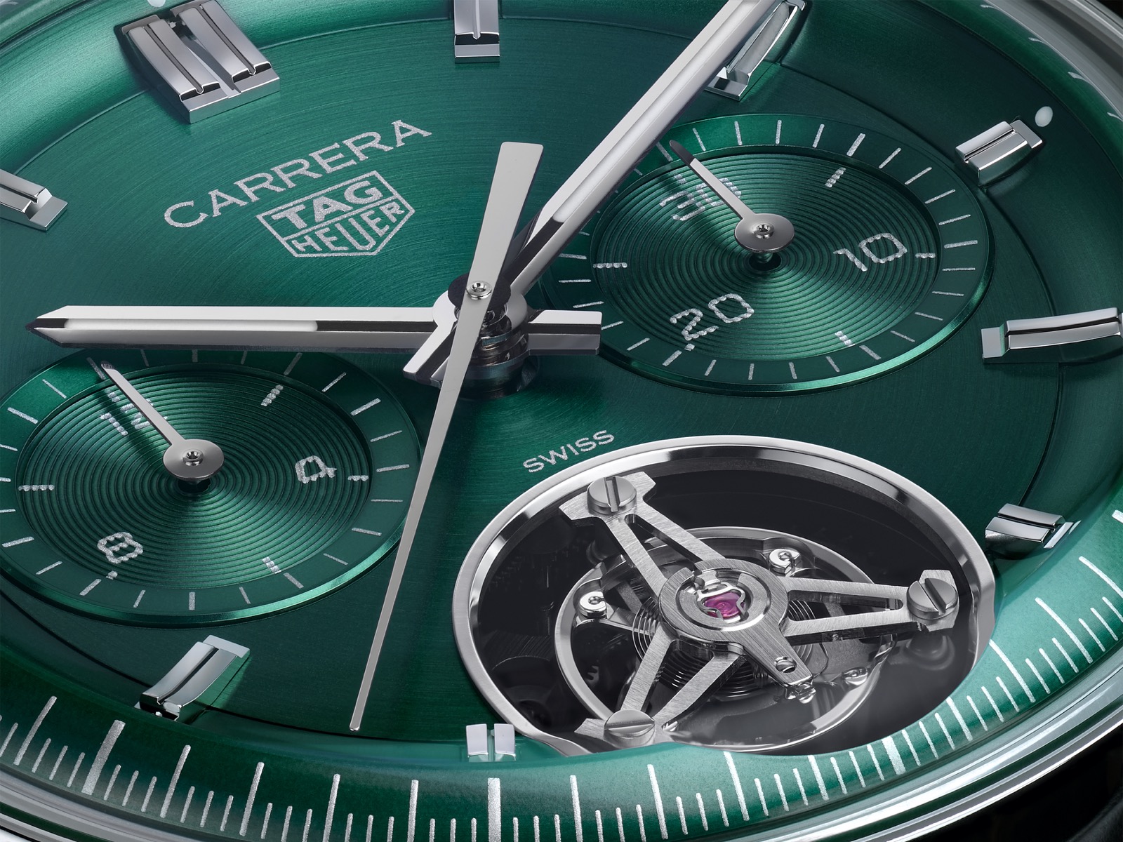 TAG Heuer Carrera Chronograph Tourbillon Glassbox Green