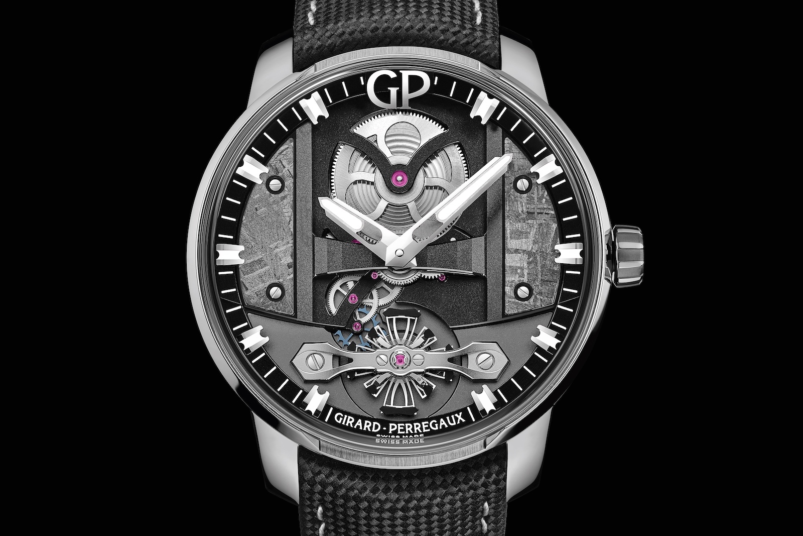 Girard-Perregaux-Free-Bridge-Meteorite-dial