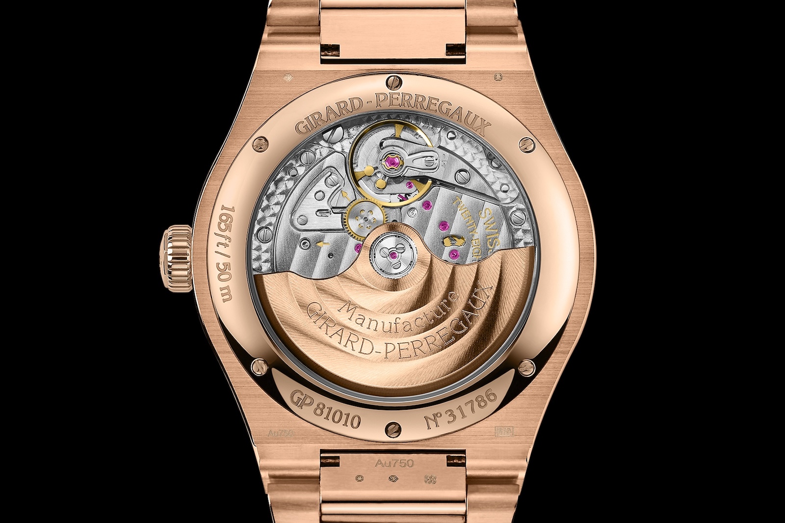 Girard-Perregaux Laureato Pink Gold - caseback