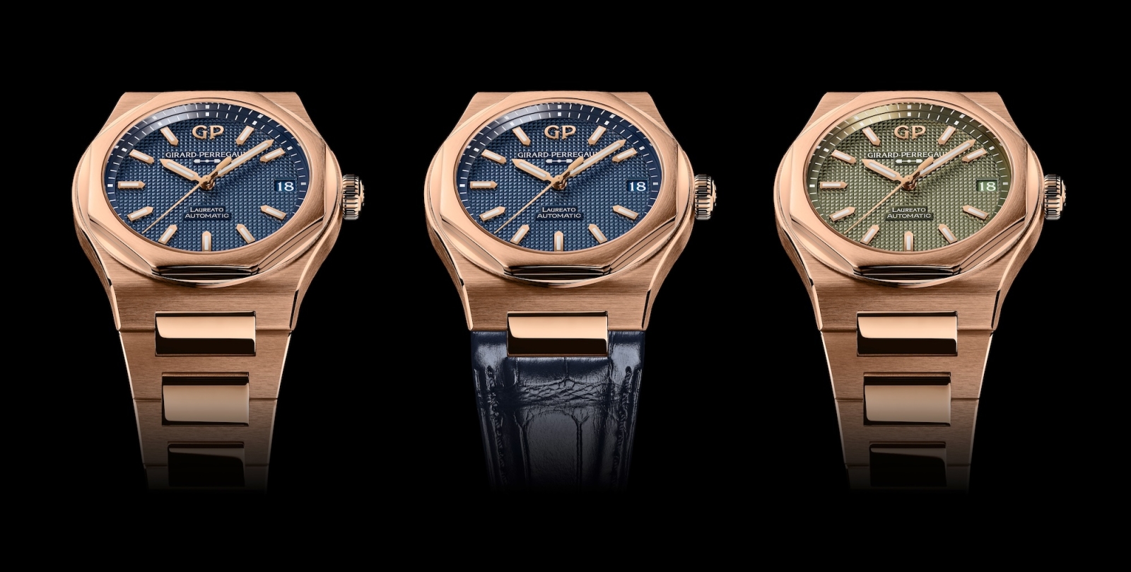 Girard-Perregaux Laureato Pink Gold - trio