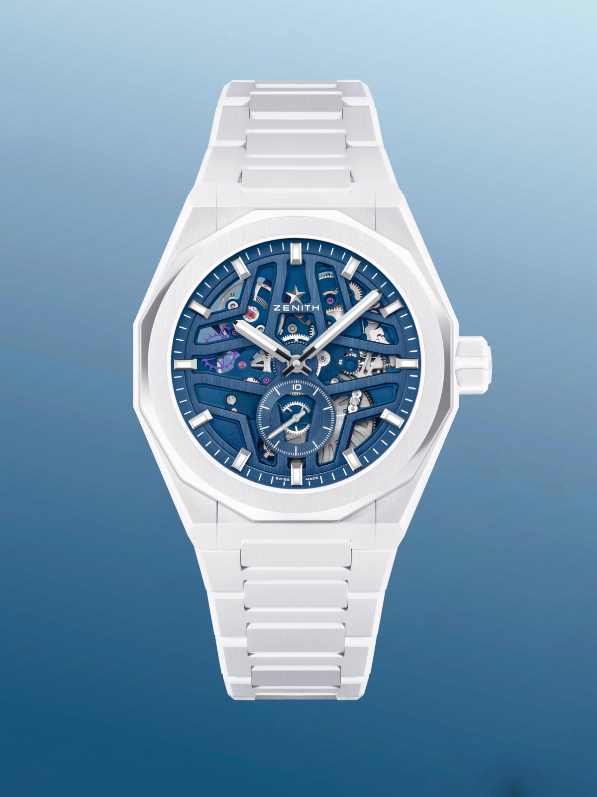 Zenith Defy Skyline Skeleton White Ceramic - front