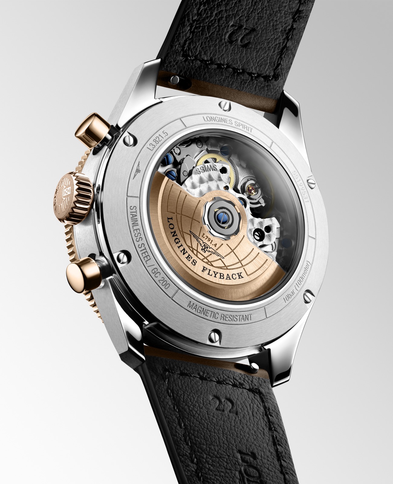 Longines Spirit Flyback en acero y oro_07