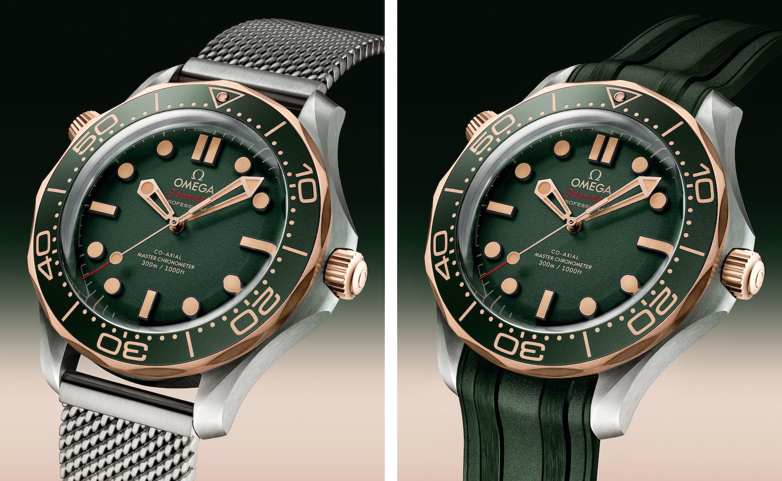 Omega Seamaster Diver 300M Titanium and Bronze Gold - duo