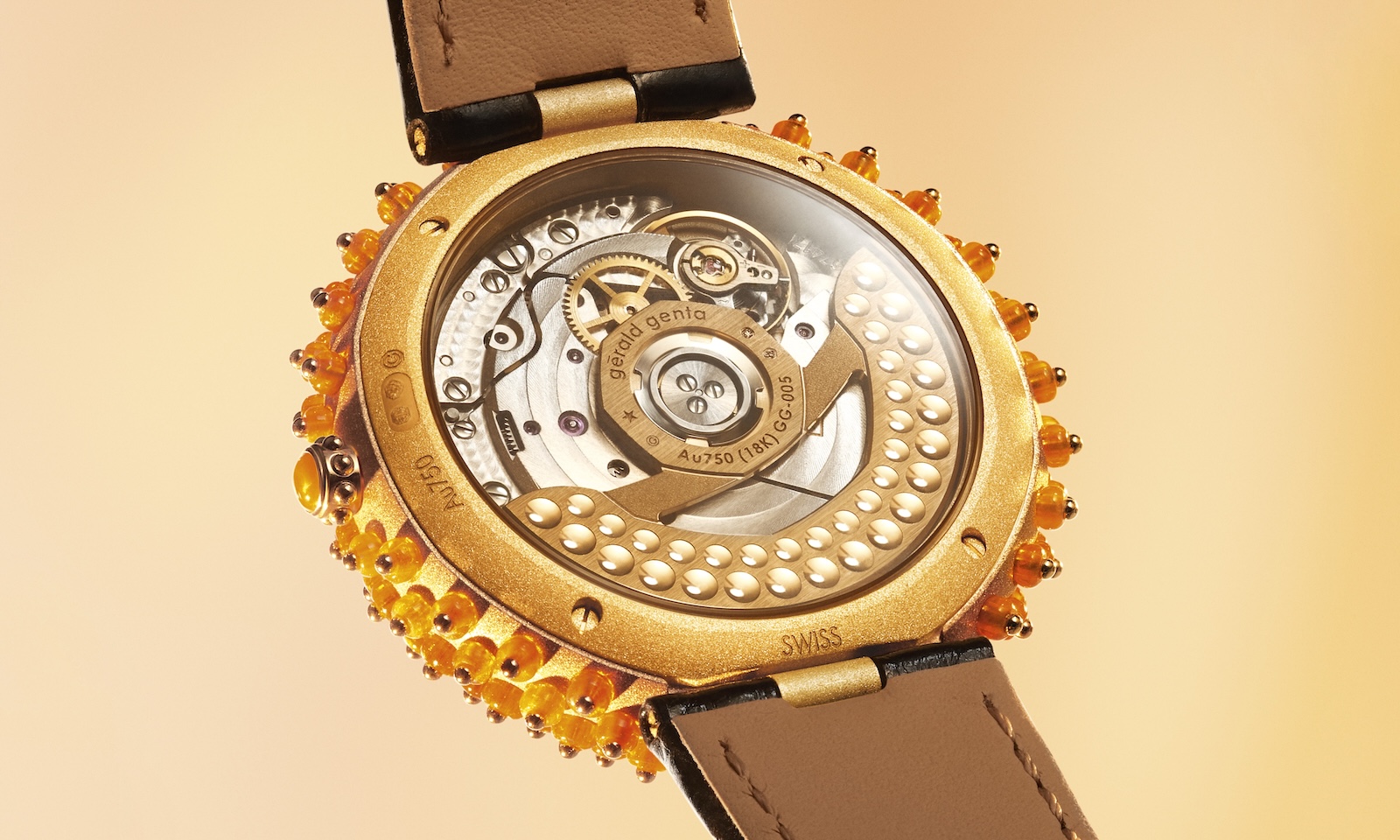 Gerald Genta Gentissima Oursin Fire Opal - caseback