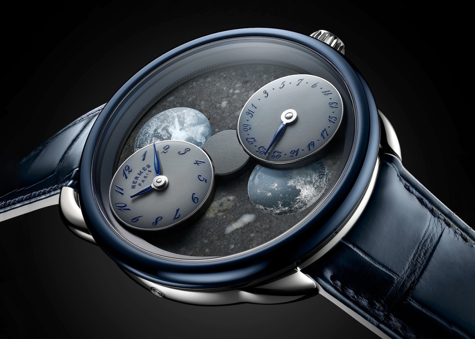 Hermès Time - Arceau L’heure de la lune Blue Grey Moon