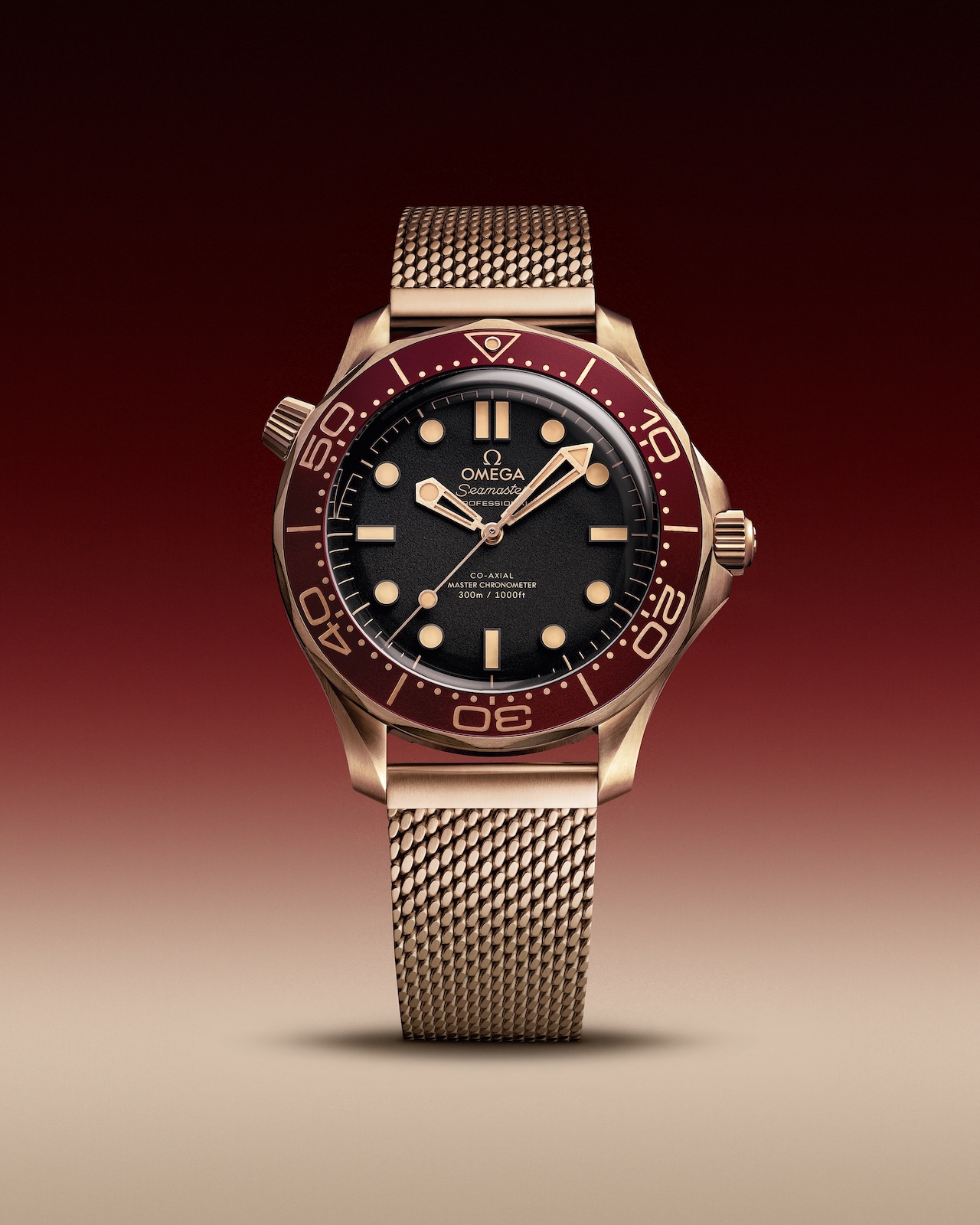 Omega Seamaster Diver 300M Bronze Gold Burgundy