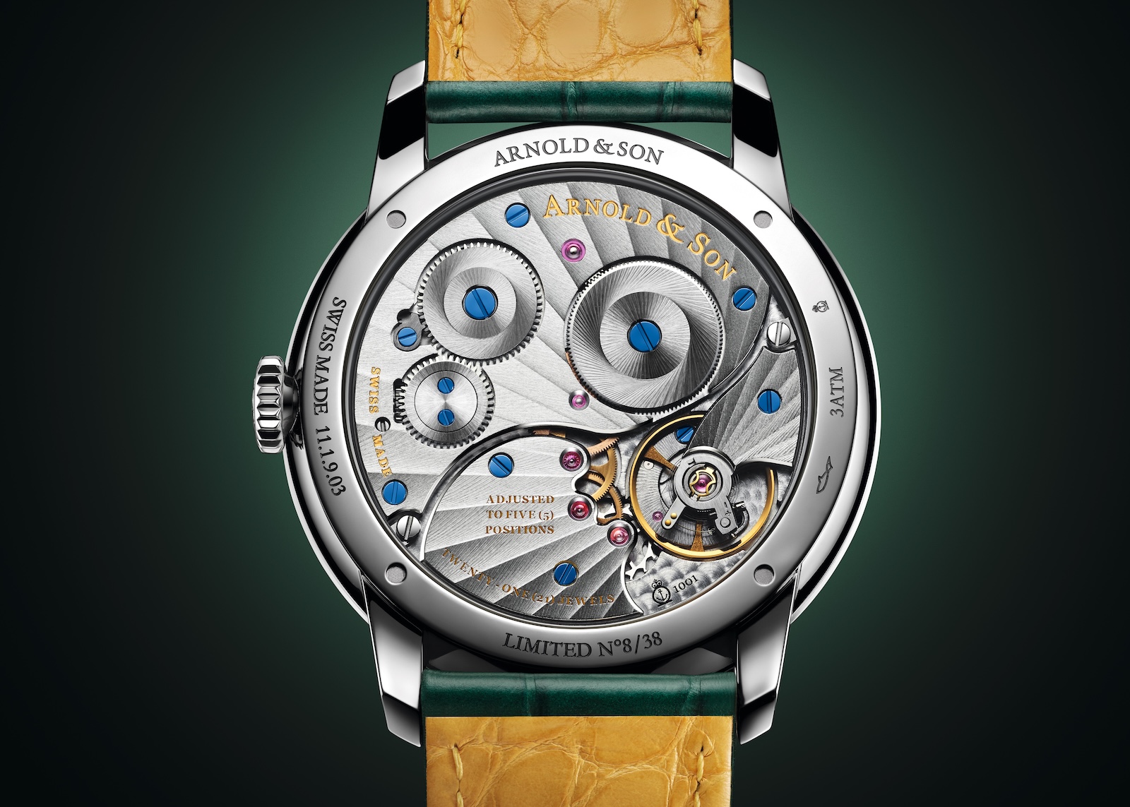 Arnold & Son HM Steel Amber - caseback