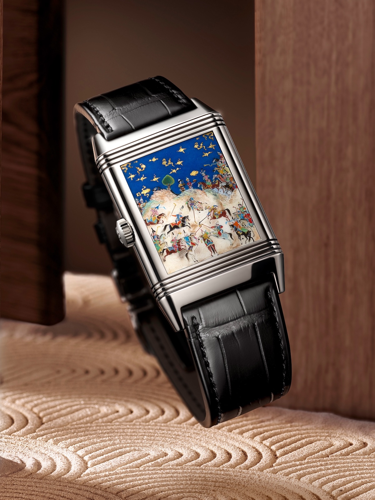 Reverso Tribute Enamel Shahnameh - Siyavush Plays Polo Before Afrasiyab