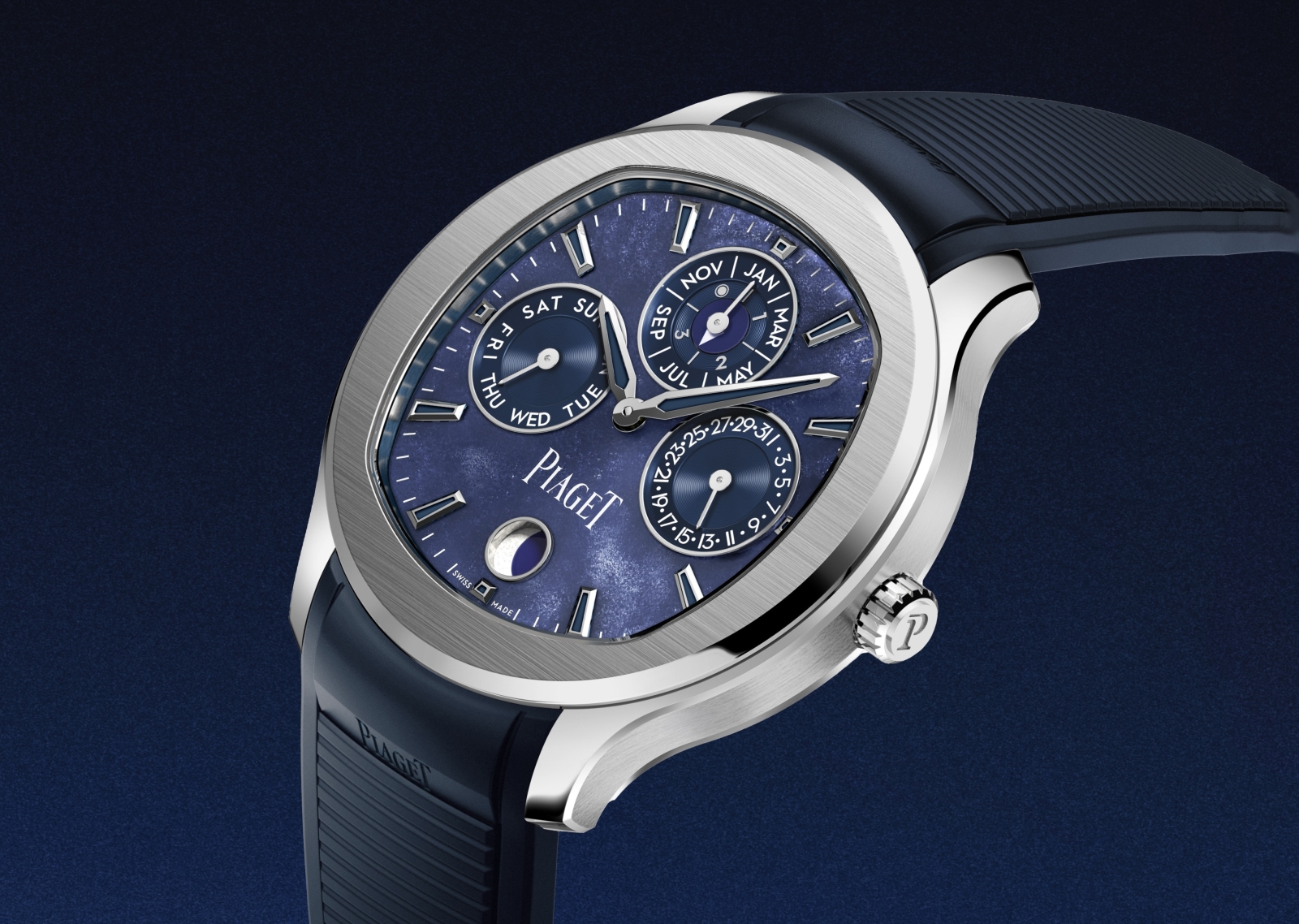 Piaget Polo Perpetual Calendar Obsidian - blue
