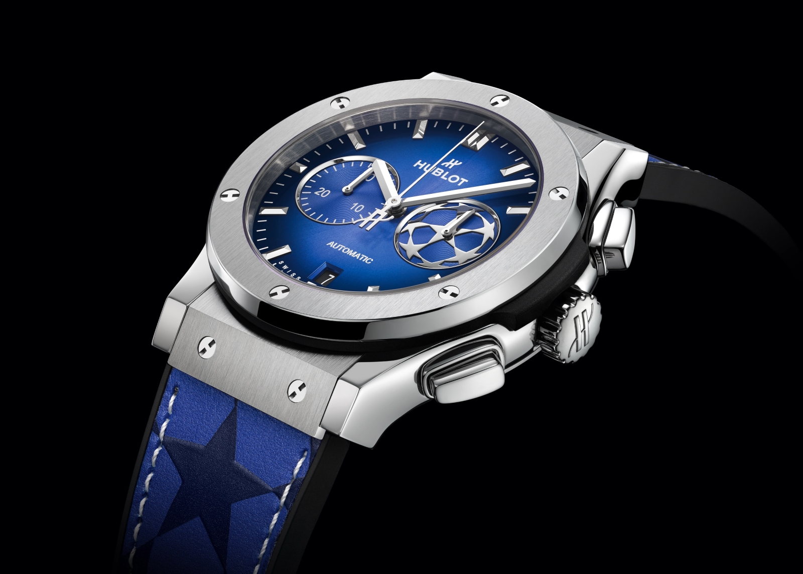 Hublot y Kylian Mbappé - Classic Fusion Chronograph UEFA Champions League Titanium - profil