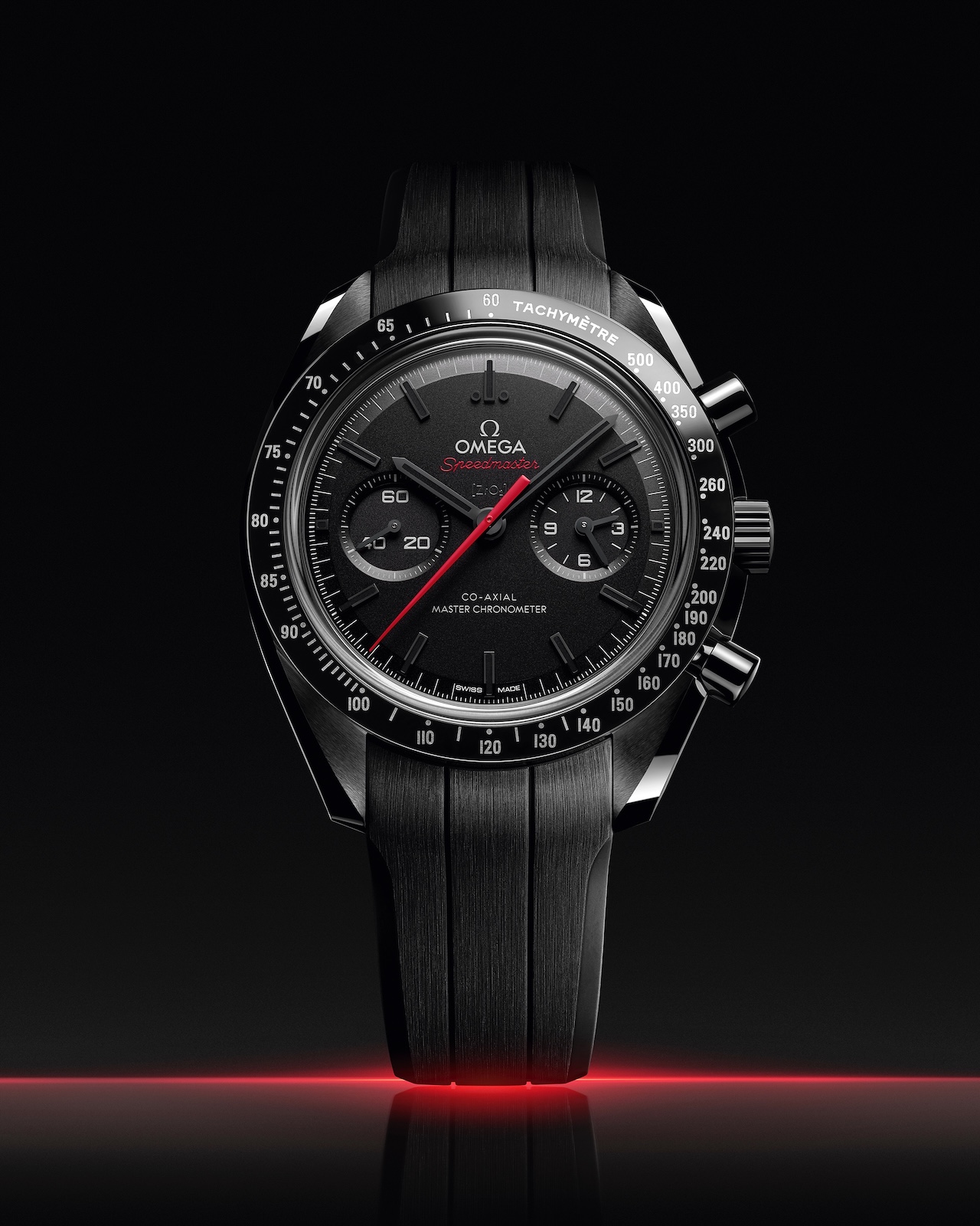 Omega Speedmaster Dark and Grey Side of the Moon - dark red