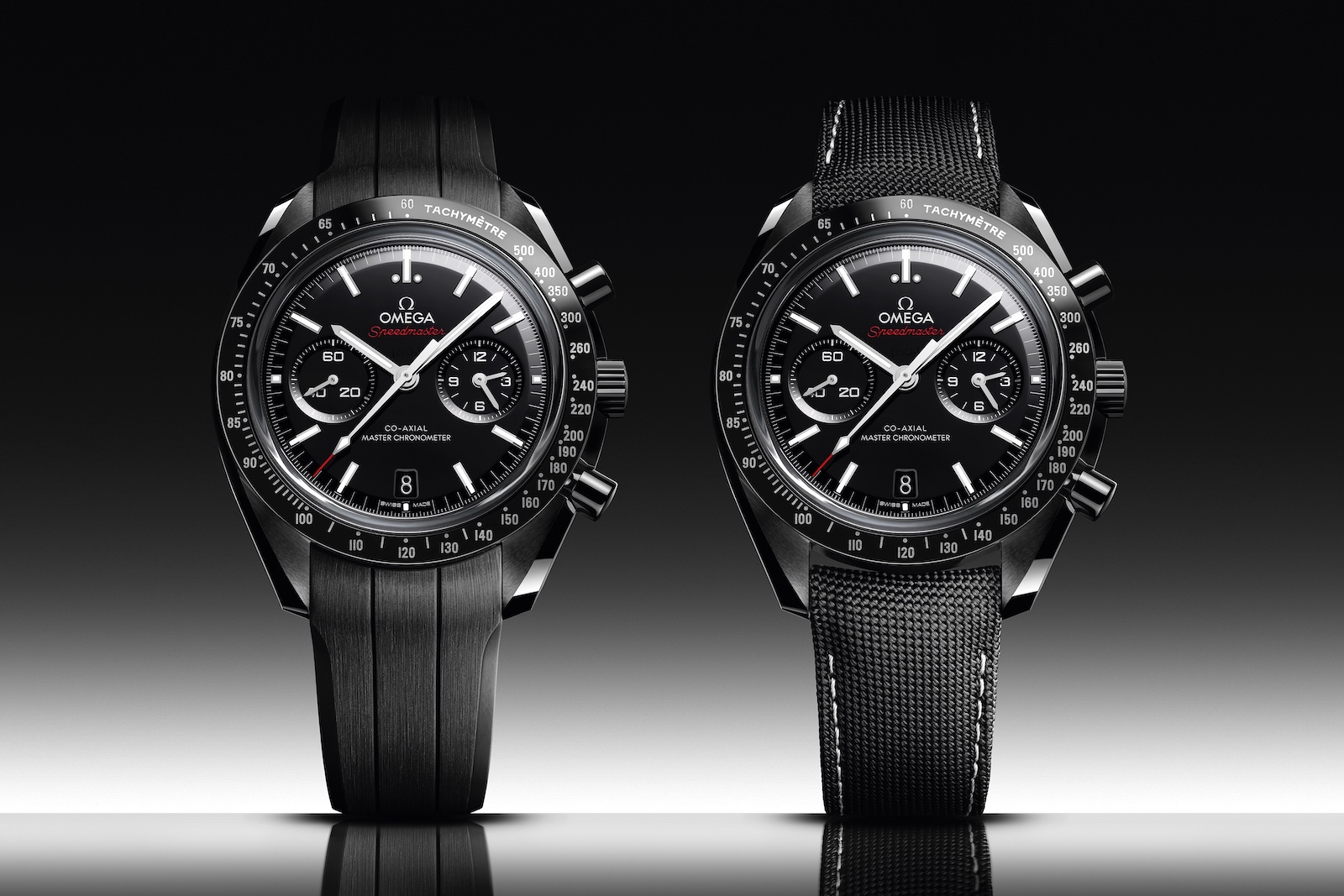 Omega Speedmaster Dark and Grey Side of the Moon - dark white duo