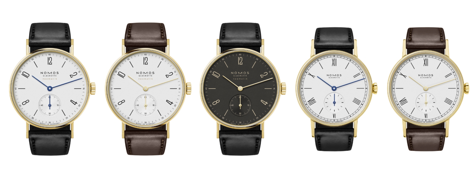 Nomos Tangente Gold Neomatik y Ludwig Gold