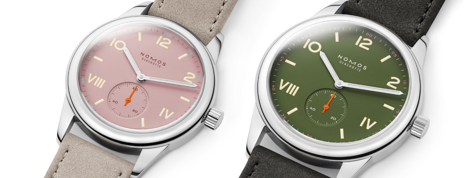 Nomos Club Campus, en verde oliva y rosa