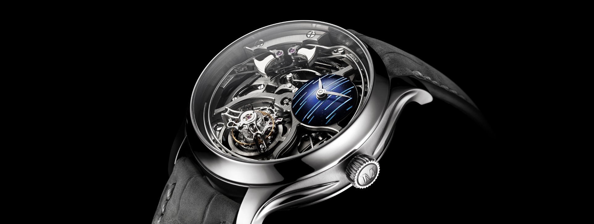 H. Moser & Cie. Endeavour Minute Repeater Cylindrical Tourbillon Skeleton Cosmic Rain-004